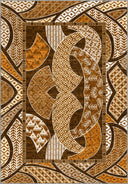 Authentic patterned rug adorned with traditional kilim motifs on a brown background